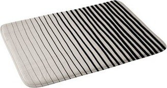 Vertical Lines Memory Foam Bath Mat Black