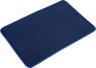 Unique Bargains Solid Color Pattern Bathroom Rugs Polyester Bath Mat Machine Washable Navy Blue 90x60cm