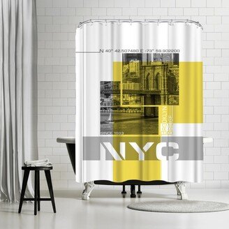 71 x 74 Shower Curtain, Brooklyn Bridge And Skyline by Melanie Viola