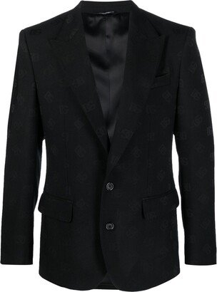 Logo-Jacquard Single-Breasted Blazer