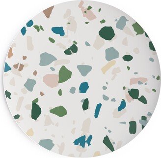 Salad Plates: Terrazzo - Green On Cream Salad Plate, Green