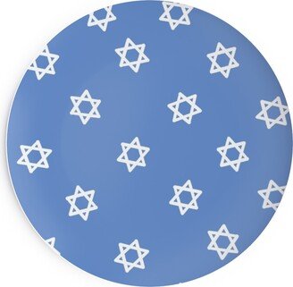 Salad Plates: Star Of David - White & Blue Salad Plate, Blue