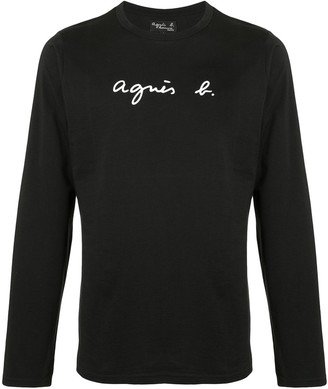 logo print long-sleeved T-shirt