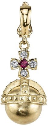 Cynthia Bach 18k Gold Ruby & Diamond Orb Charm