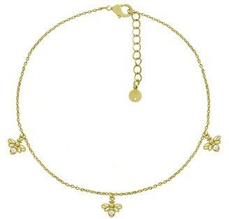 And Now This Bee Charm Anklet in Gold Plate