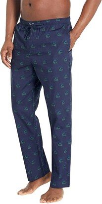 Woven PJ Pants (Navy Athletic P Wing Print) Men's Pajama