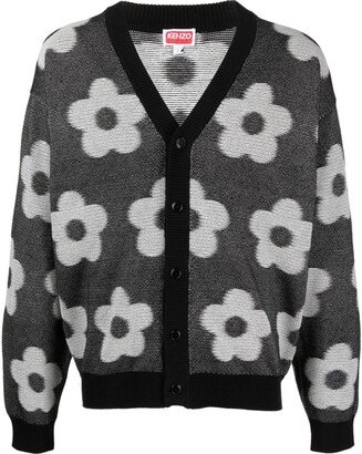 Boke Flower-motif cotton cardigan