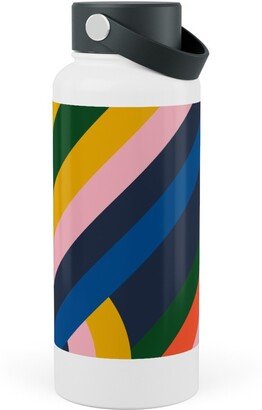 Photo Water Bottles: Modernist Loop - Multi Stainless Steel Wide Mouth Water Bottle, 30Oz, Wide Mouth, Multicolor