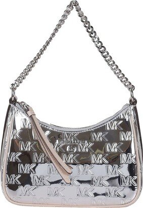 Logo Embossed Chain-Link Shoulder Bag