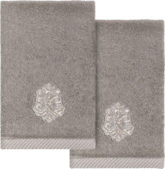 Linum Home Textiles Turkish Cotton May Embellished Fingertip Towel Set, 2 Piece