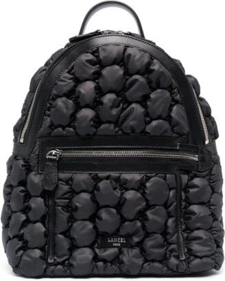 Bubble-Pattern Leather Backpack