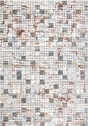 Dallas Abstract Tiles Area Rug 8x10, Gray