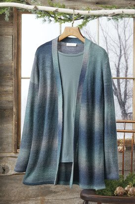 Women's Ombré Mist Cardigan - Teal Multi - PS - Petite Size