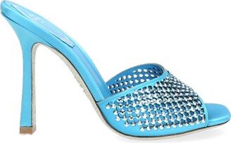 Crystal Embellished Slip-On Sandals-AA