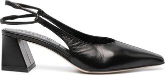 Square-Toe Slingback Pumps-AA