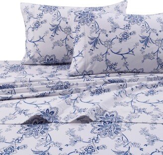 Flannel 200-gsm Floral Printed Extra Deep Pocket Twin Sheet Set