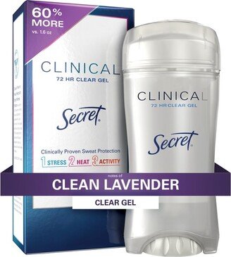 Secret Clinical Strength Clear Gel Antiperspirant and Deodorant for Women - Clean Lavender - 2.6oz