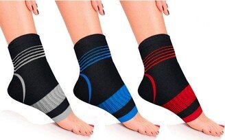 Copper Zone Pain Relief Support Ankle Compression Recovery Sleeves - 3 Pair Pack - Large/XL