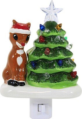 Christmas 6.5 Rudolph With Vintage Tree Night Light Electric Plug-In Nightlights