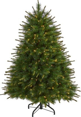 5ft. New England Pine Artificial Christmas Tree with 200 Clear Lights and 492 Bendable Branches