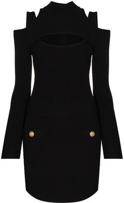 Cut-Out Long-Sleeve Minidress