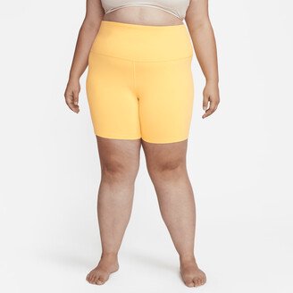 Women's Yoga High-Waisted 7 Shorts (Plus Size) in Brown