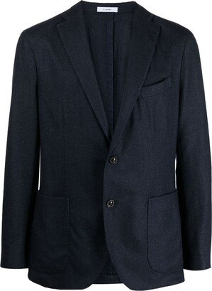 Notched-Lapel Single-Breasted Blazer-AB