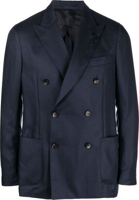 Double-Breasted Peak-Lapel Blazer