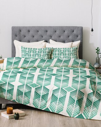 Heather Dutton Retro Geometric Green Comforter Set