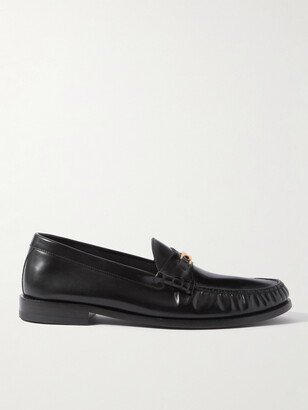 Triomphe Logo-Embellished Polished-Leather Loafers