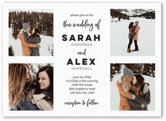 Wedding Invitations: Modern Corners Wedding Invitation, White, 5X7, Matte, Signature Smooth Cardstock, Square