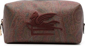 Logo-Embroidered Paisley Wash Bag