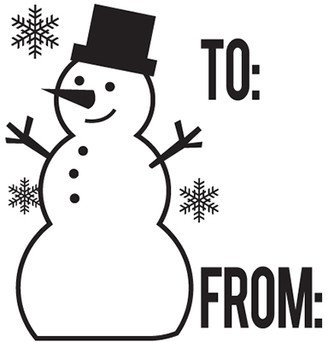 Custom Self-Inking Rubber Stamps: Holly Jolly Snowman Self-Inking Rubber Stamps, Black