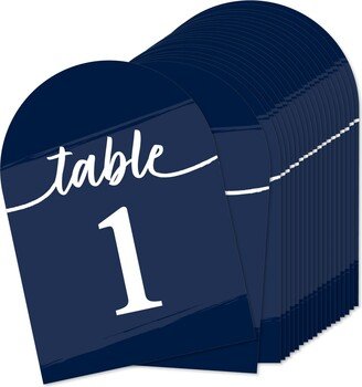 Big Dot Of Happiness Navy Blue Elegantly Simple - Double-Sided 5 x 7 In Cards - Table Numbers - 1-20