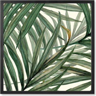 Photo Tiles: Palm Leaves King Pineapple Photo Tile, Black, Framed, 8X8, Green