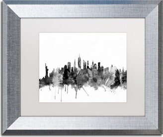 Michael Tompsett 'New York City Skyline B&W' Matted Framed Art - 11