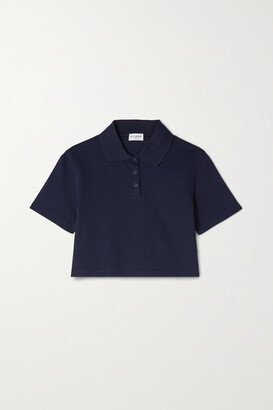 Cropped Cotton-piqué Polo Shirt - Blue