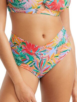 Birdsong Women's Wid Tropic Retro Fu Bikini Bottom - S20179-WITRP L Wid Tropic