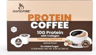 Rapid Fire Coffee Rapid Fire Protein Medium Roast Coffee Pods Toasted Hazelnut - 12ct