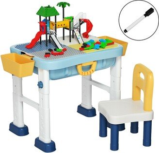 6 in 1 Kids Activity Table Set w/ Chair Toddler Luggage Building - See Details