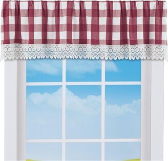 Collections Etc Buffalo Check Plaid Rod Pocket Top Window Valance