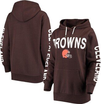 Women's G-iii 4Her by Carl Banks Brown Cleveland Browns Extra Point Pullover Hoodie