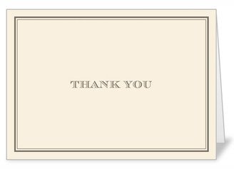 Thank You Cards: Simply Elegant Thank You Card, Beige, Matte, Folded Smooth Cardstock