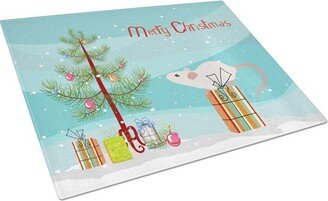 CK4466LCB White Domestic Mouse Merry Christmas Glass Cutting Board