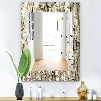 Designart 'Vintage Tree Bark' Bohemian and Eclectic Mirror - Vanity Printed Mirror