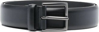 Smooth Black Leather Classic Belt