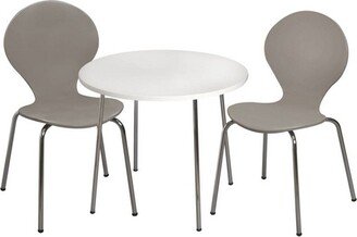 3pc Kids' Table and Chair Set with Chrome Legs