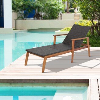 Adjustable Patio Rattan Lounge Chair Recliner Outdoor Chaise