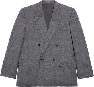 Checked Double-Breasted Blazer