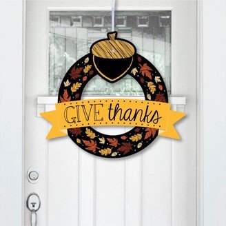 Big Dot of Happiness Give Thanks - Outdoor Thanksgiving Party Decor - Front Door Wreath